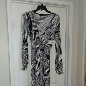 Elegant Black and White Patterned Dress